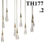 Đèn thả thủy tinh giọt lệ TH177.2, tích hợp led 4W, KT(mm): 50 x 210